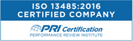 PRI Certification: ISO 13485:2016 Certified Company